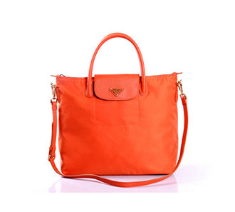 2014 Prada tessuto nylon shopper tote bag BN2107 orange